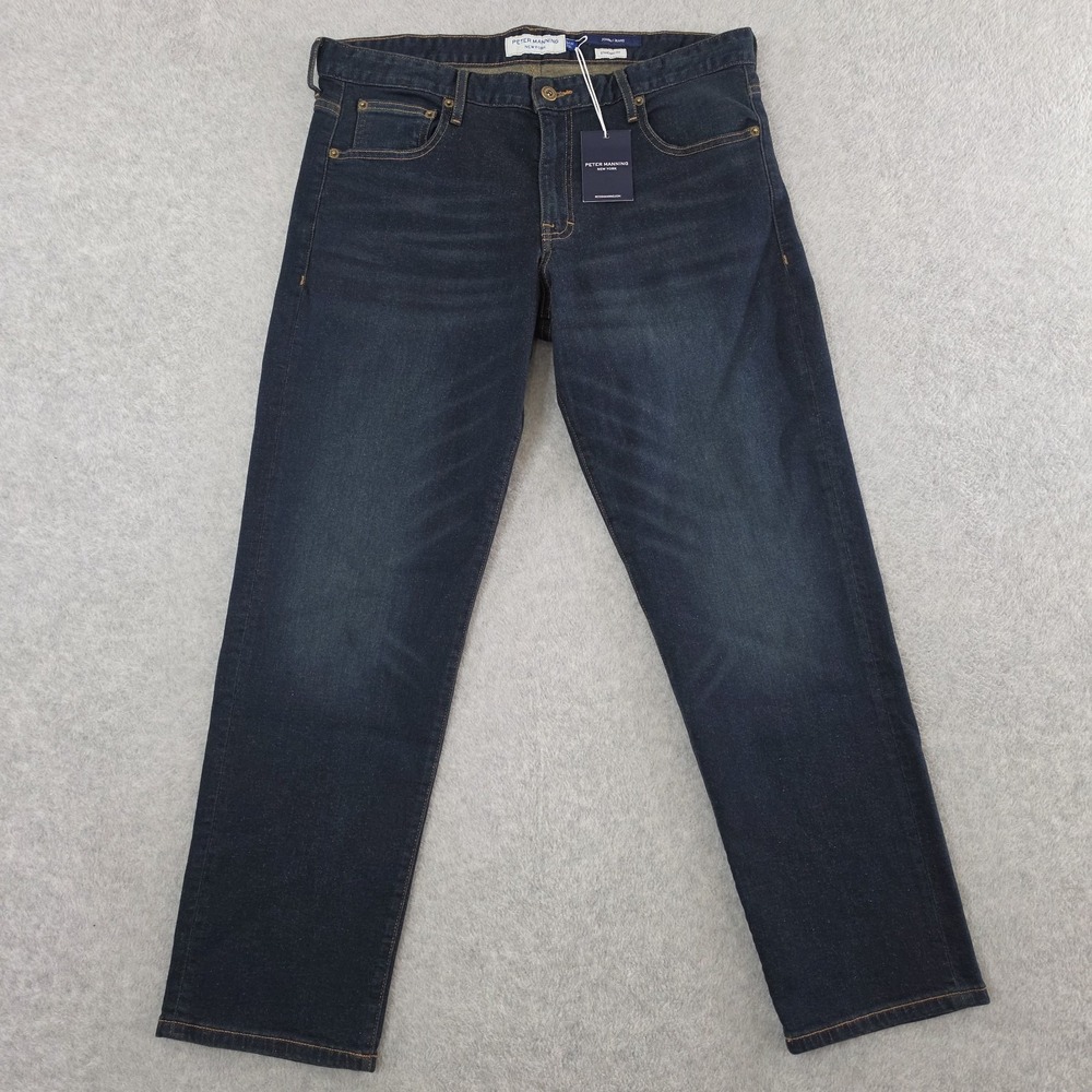Peter Manning Johnny Jeans 33x29 Mens Denim Pants Dark Wash PMNYC  NWT Short Men